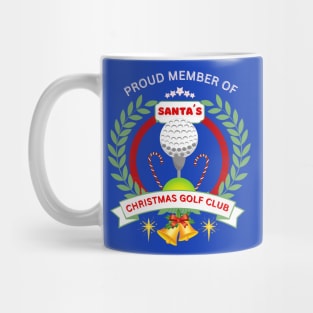 Christmas gift ideas, Santa´s Golf Club. White text. Mug